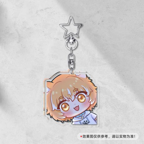 【表情包】5cm透明夹层钥匙扣星星扣 - 嘿嘿